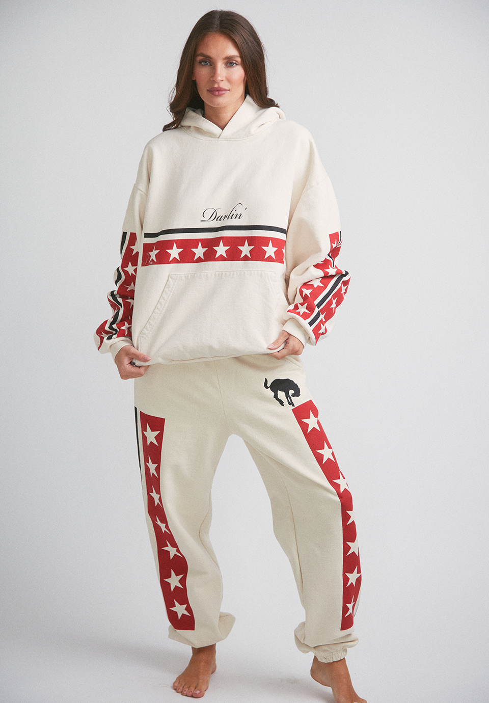 Spangled Jogger Sweatpant - Creme