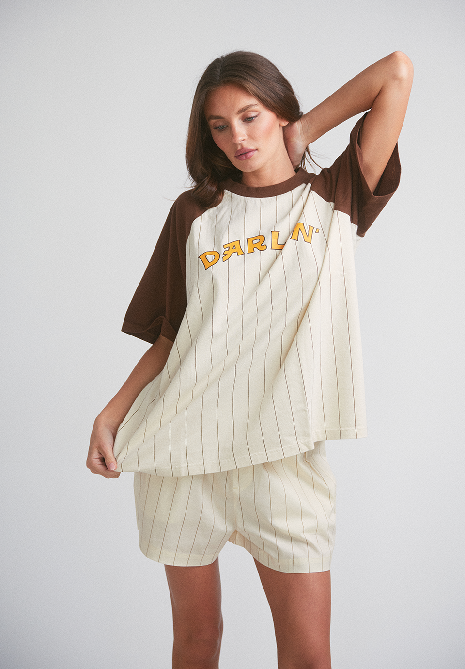 Old Skool Raglan Tee - Vanilla/Hickory