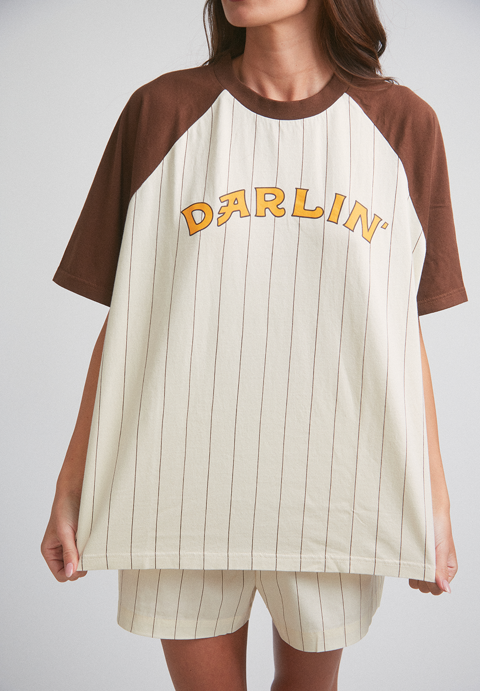 Old Skool Raglan Tee - Vanilla/Hickory