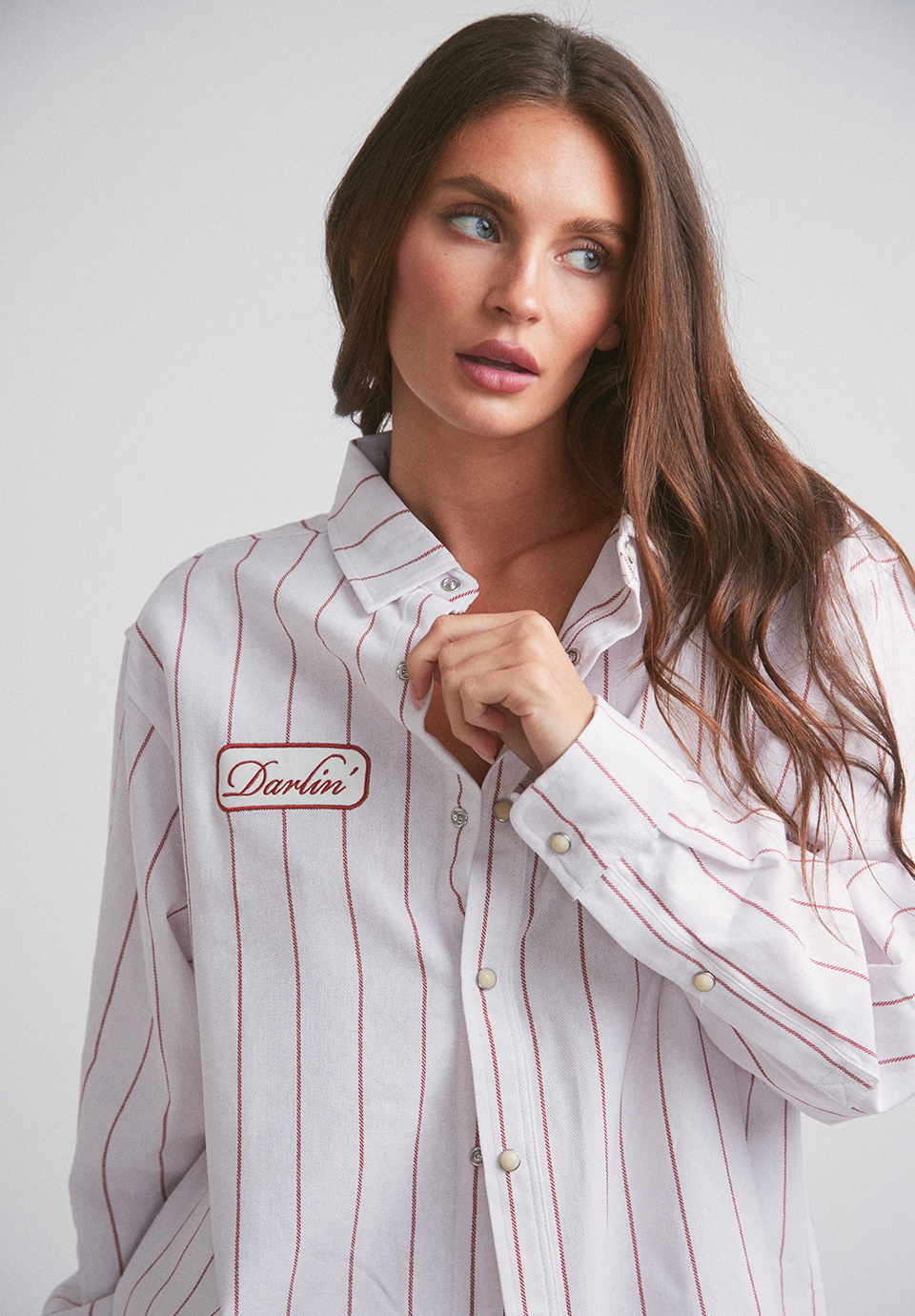 Mechanic Button Down - Red/White