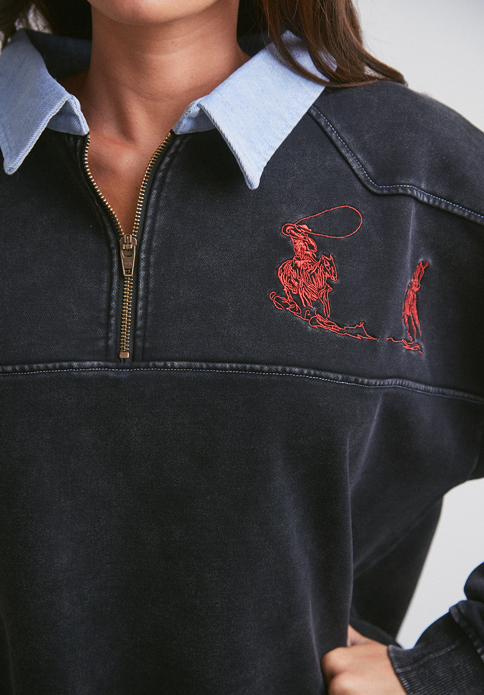 87s Quarter Zip  - Vintage Black