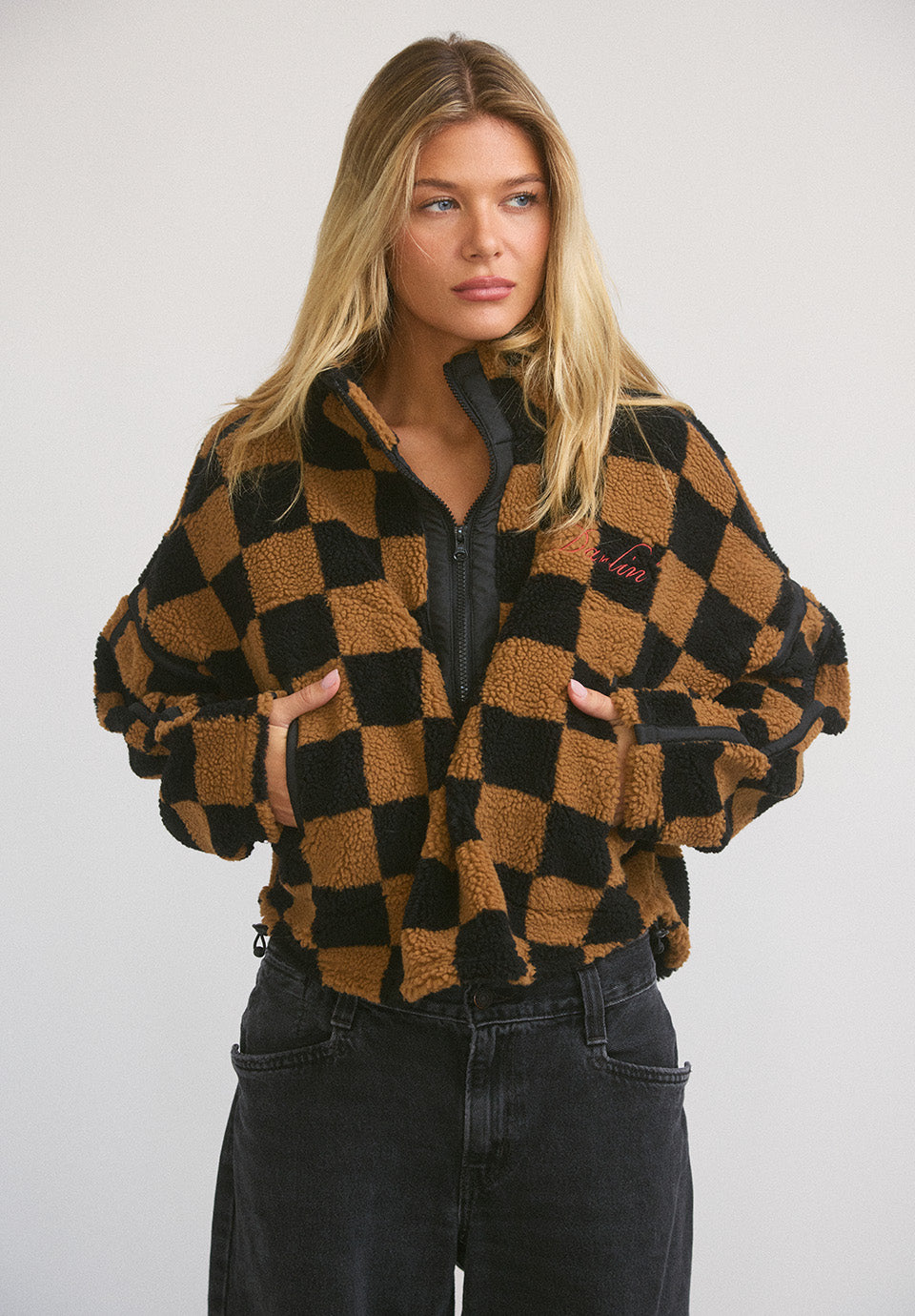 Big Sky Sherpa Half Zip  - Checkmate