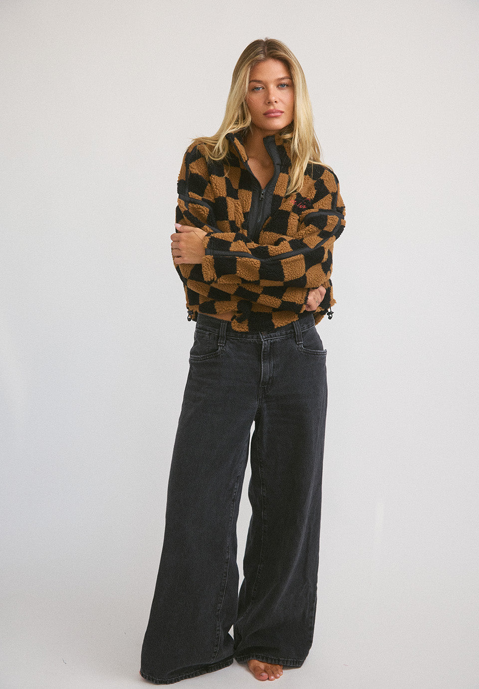 Big Sky Sherpa Half Zip  - Checkmate
