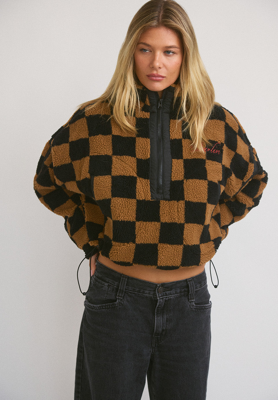 Big Sky Sherpa Half Zip  - Checkmate