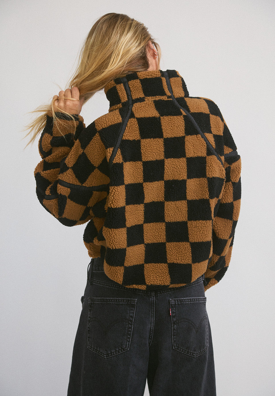 Big Sky Sherpa Half Zip  - Checkmate
