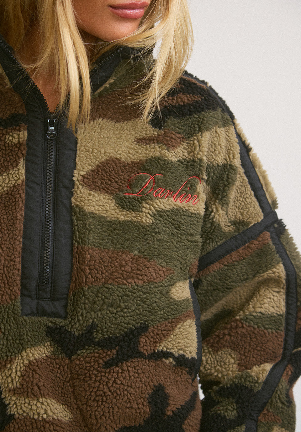 Big Sky Sherpa Half Zip  - Woodland Camo