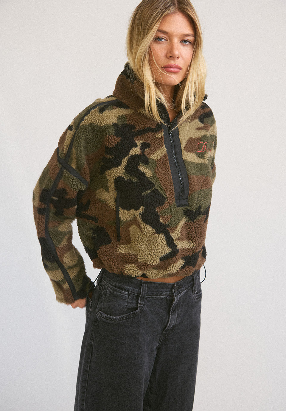 Big Sky Sherpa Half Zip  - Woodland Camo