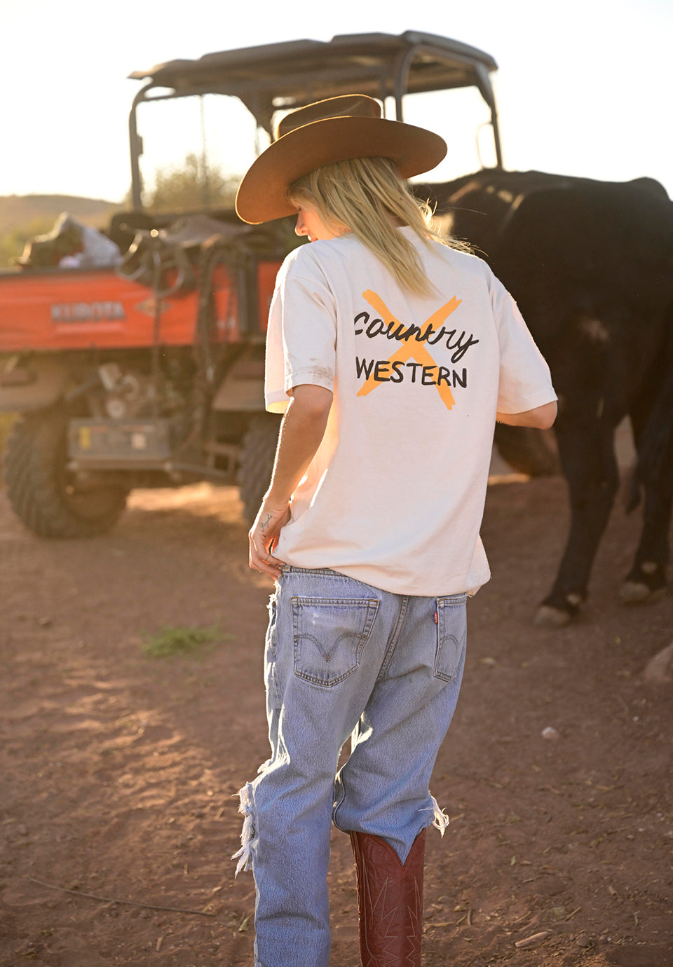 Country Western Short Sleeve - Creme